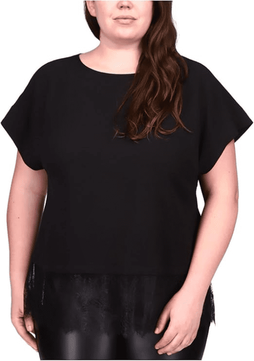 Michael Kors Plus Size Lace-Hem Top 2X - Image 2