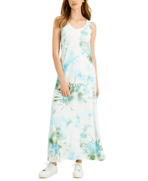 Style & Co. Tie Dye Maxi Dress - Blue/Green, Size S - Women's Dresses - Image 2