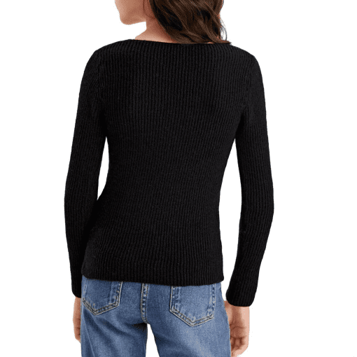 Alfani Women's Ribbed Metallic V-Neck Sweater XL - Image 3