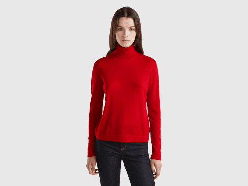 Calvin Klein Rouge Fine Gauge Turtleneck Sweater L - Image 2