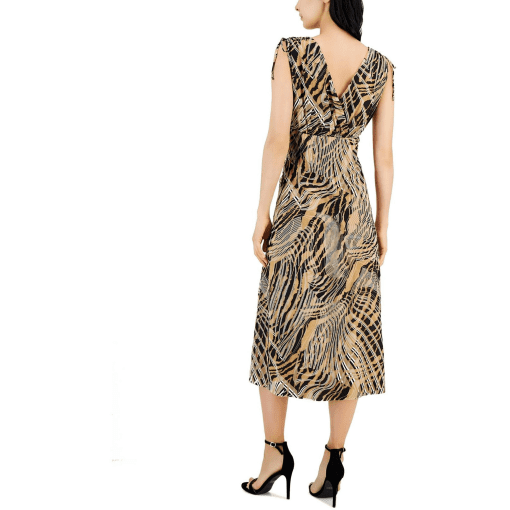 Anne Klein Women's Printed Ruched Fit & Flare Dress S - Image 3