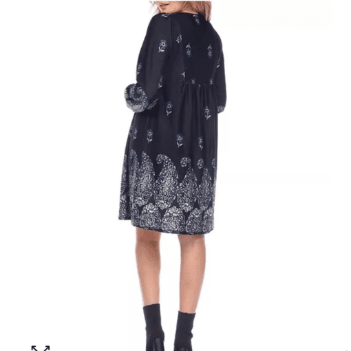 White Mark Women's Apolline Embroidered Sweater Dress - Black - L - Image 3