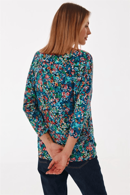 Karen Scott Petite Floral 3/4-Sleeve Top,  M - Image 3