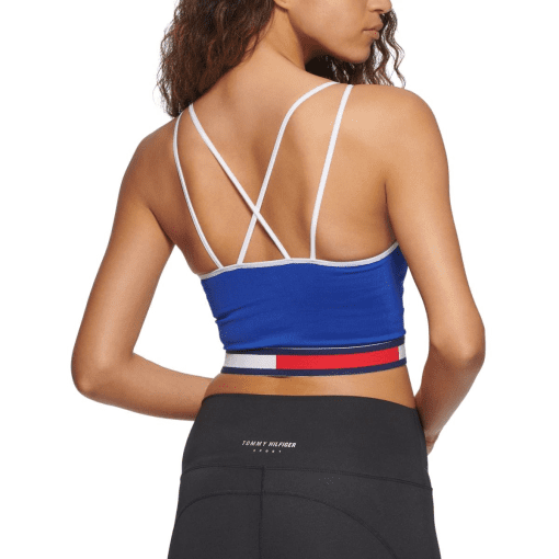 Tommy Hilfiger Blue Sports Bra L - Low Impact Workout Top - Image 2