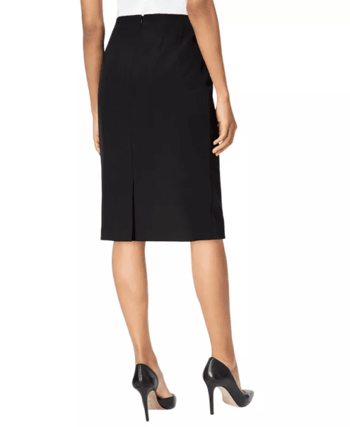 Kasper Slitted Below the Knee Wear to Work Pencil Skirt - Black - Image 2