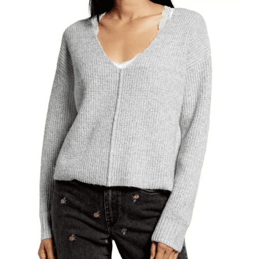 BP. Women's Gray V-Neck Sweater - Small - Knitwear - Weekend Style - Image 2