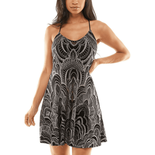 Jump Apparel Women's Juniors Glitter a-Line Mini Dress M - Image 2