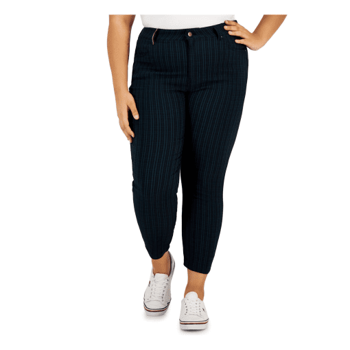 Tommy Hilfiger Plus Plaid Ankle Pants - Navy - 20W - Women's Pants - Image 2