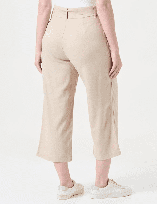 BAR III Women's Beige Pocketed Straight Cropped High Waist Pants Plus 22W - Image 3