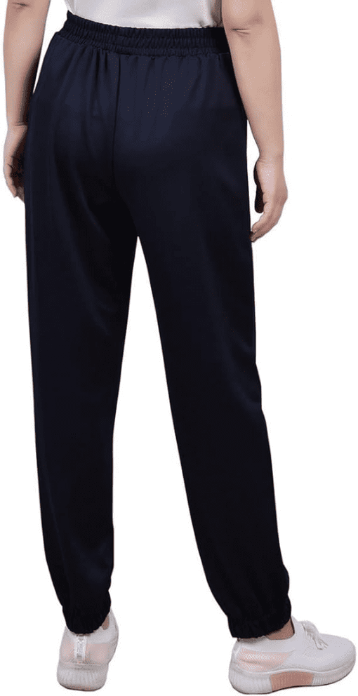 NY Collection Women's Petites Crepe Mid Rise Jogger Pants PM - Image 3