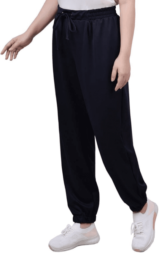 NY Collection Women's Petites Crepe Mid Rise Jogger Pants PM - Image 2