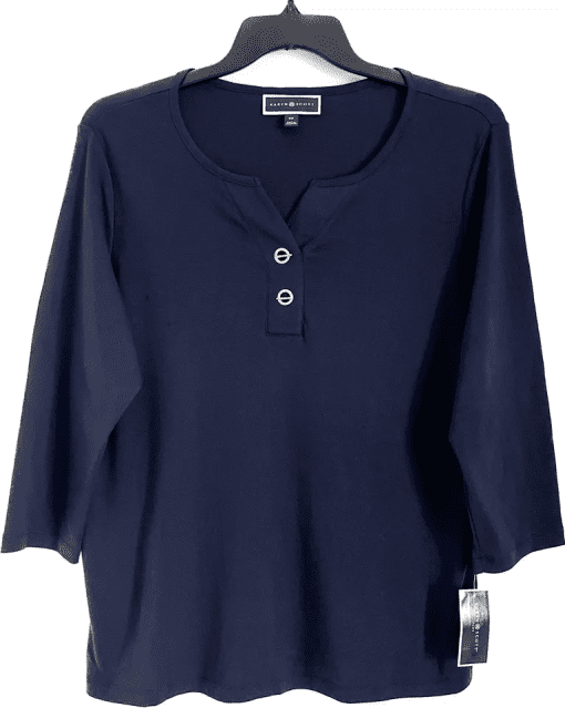 Karen Scott Plus Size Toggle-Neck Top, Created for Macy's - Intrepid Blue 2X - Image 3