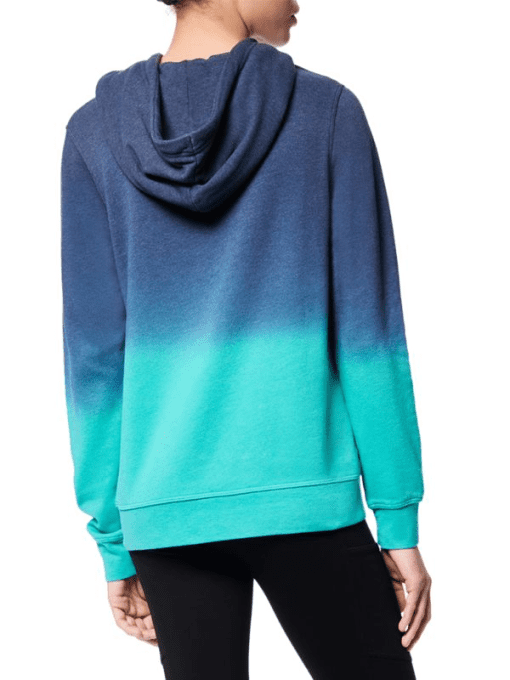 MNY Women's Long Sleeve Dip Dye Pullover Hoodie Sweatshirts in Plunge, Size XL - Image 3