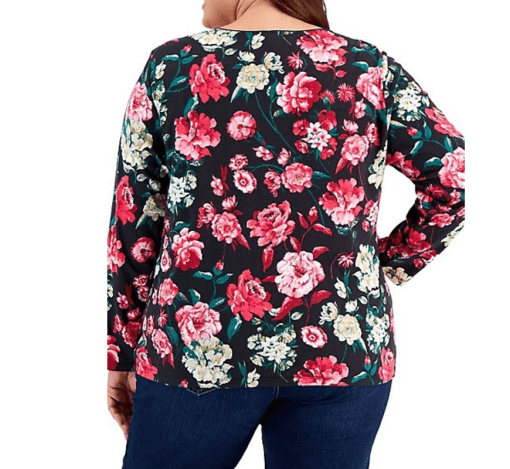 Karen Scott Plus Size Floral Print Scoop-Neck Top,  3X - Image 2