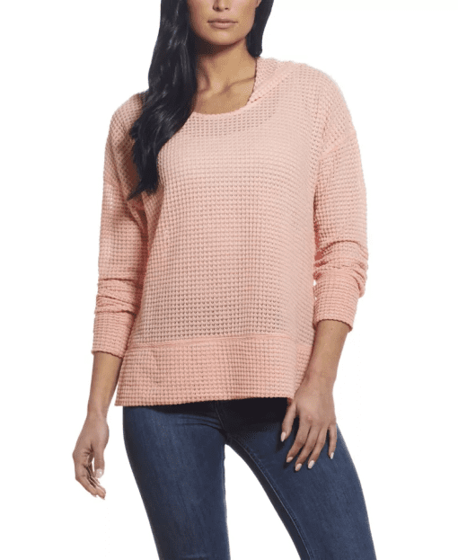 WEATHERPROOF VINTAGE Coral Knit Hoodie Top - Women's Size S - Sweater - Image 2