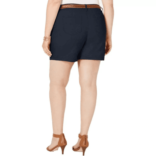 STYLE & COMPANY Womens Navy Belted Shorts Plus Size: 22W - Image 3