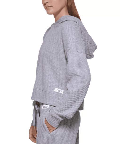 Calvin Klein Gray Waffle Hoodie 2X - Women's Sweatshirt - Image 4