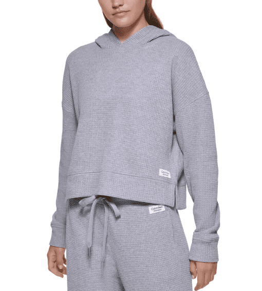 Calvin Klein Gray Waffle Hoodie 2X - Women's Sweatshirt - Image 2