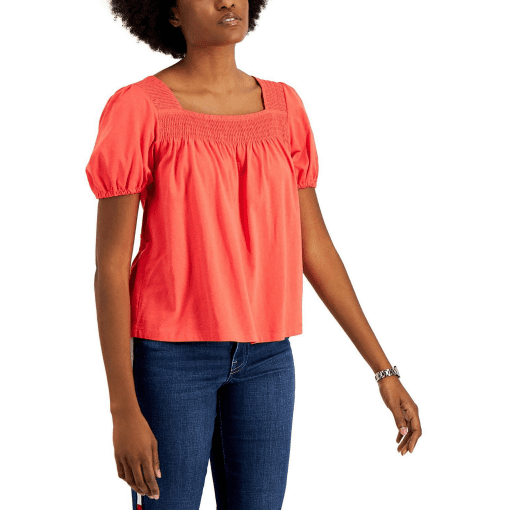 Tommy Hilfiger Coral Smocked Top XS - Women's Blouse - Image 2