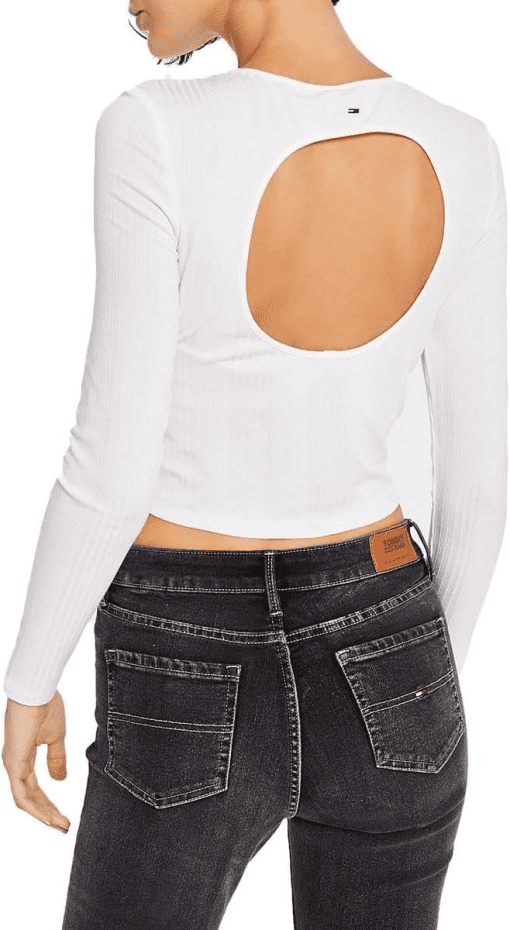 Tommy Jeans Women's Cut-Out Cropped Pullover Top XL - Image 3