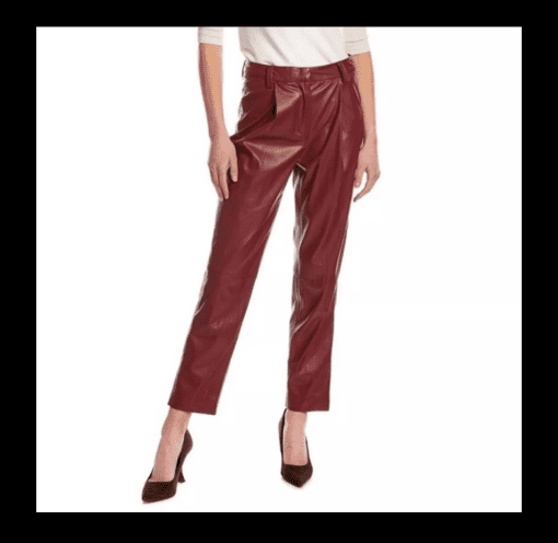 Vince Camuto Burgundy Faux Leather Pants Size 8 - Women's Trousers - Image 2