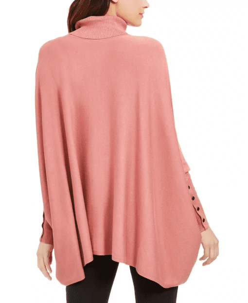 Alfani Women's Turtleneck Poncho Sweater, - Whithered Rose M - Image 3