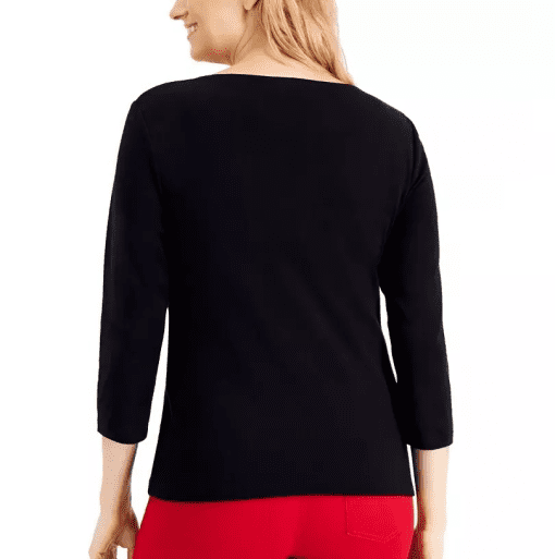 Karen Scott Cotton Graphic Top XL - Image 3