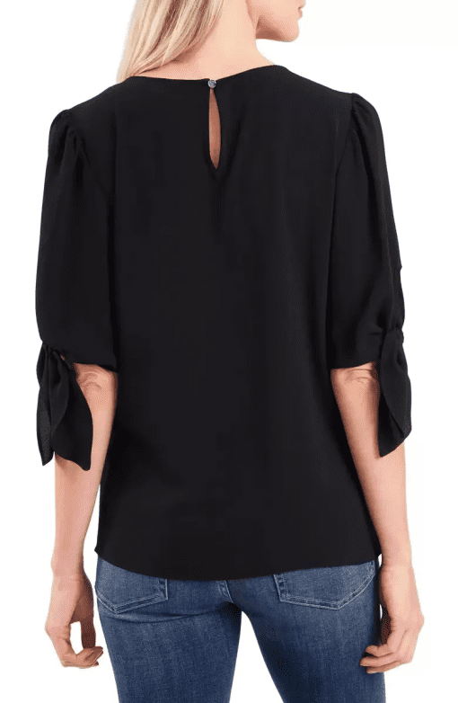 CeCe Black Bow Sleeve Blouse - XS - Women's Tops - Workwear - Image 3