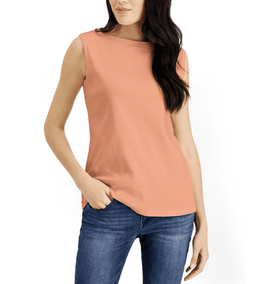 Karen Scott Peach Boat Neck Tank Top - Small - Women's Tops - Image 2