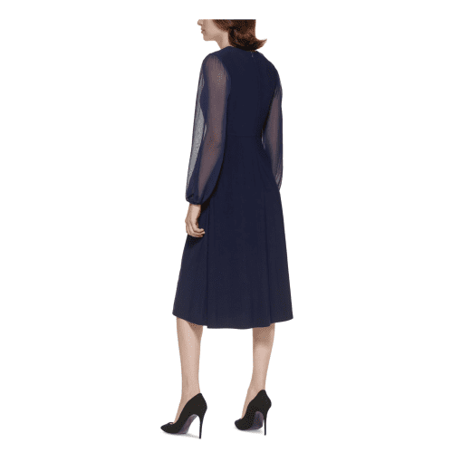 Calvin Klein Navy Midi Dress 8P - Women's Cocktail Dress - Image 3