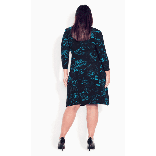 Avenue studio DRESS DARNA WRAP - Teal Stencil Floral - 22-24 - Image 3