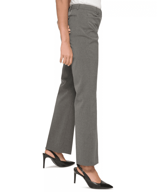 Variable Calvin Klein Petite Mid-Rise Pinstripe Pants - Charcoal/Cream - Image 4