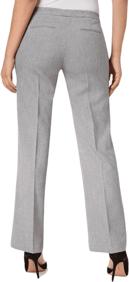 Kasper Petite Tab-Waist, Straight-Fit Modern Dress Pants - Grey/Black - Image 3