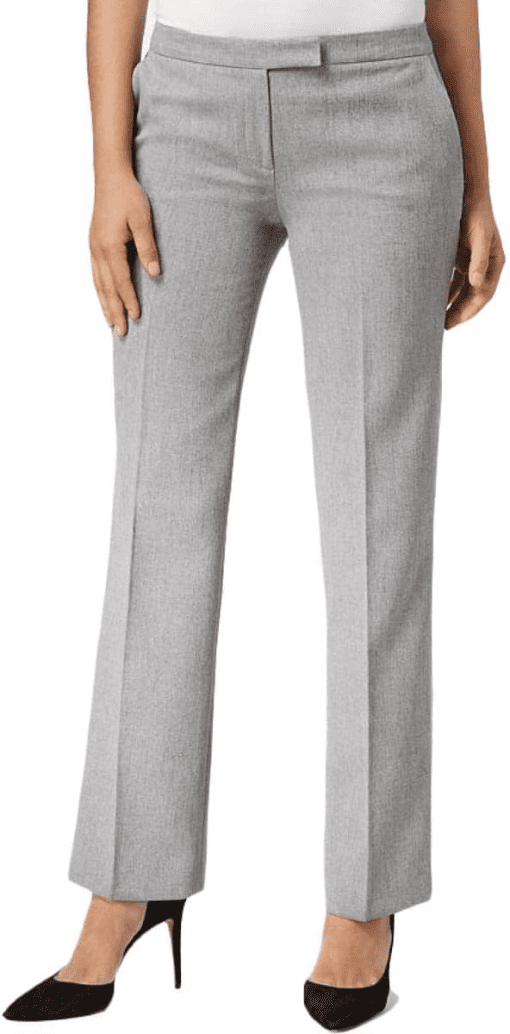 Kasper Petite Tab-Waist, Straight-Fit Modern Dress Pants - Grey/Black - Image 2