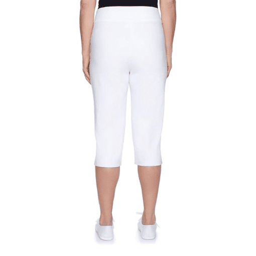 Alfred Dunner Womens Petite Allure Stretch White Capri 16P - Image 2