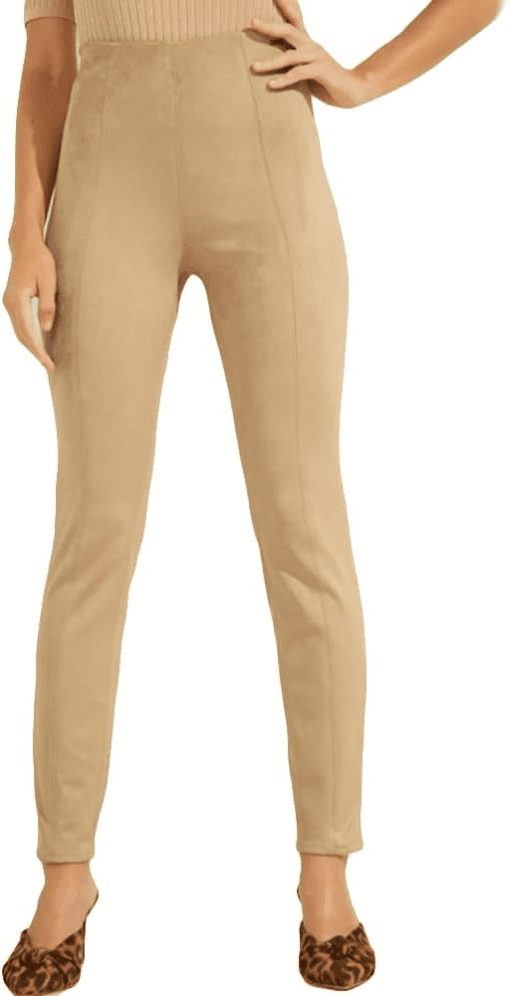 GUESS Maya Tan Faux Suede Leggings - Women's Pants - Size M - Image 2