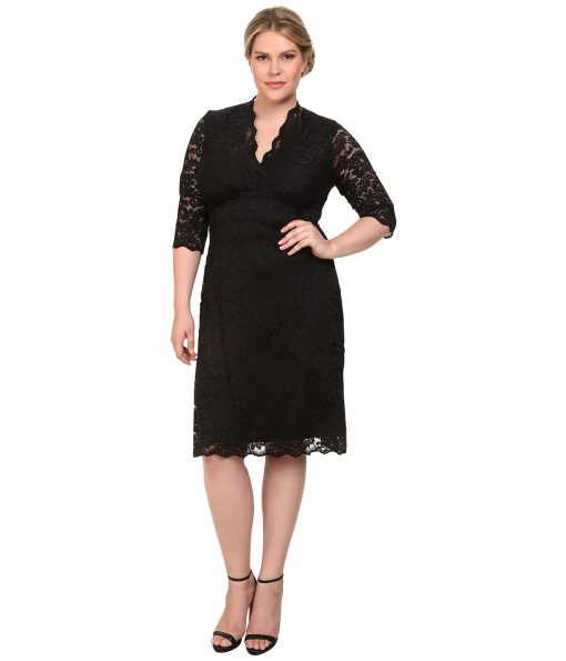 Kiyonna Plus Size Black Lace Dress - Formal Wear - 1X