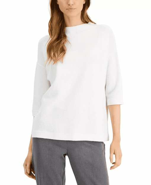 Alfani Womens Textured Pullover Blouse, Style- Large - Image 2