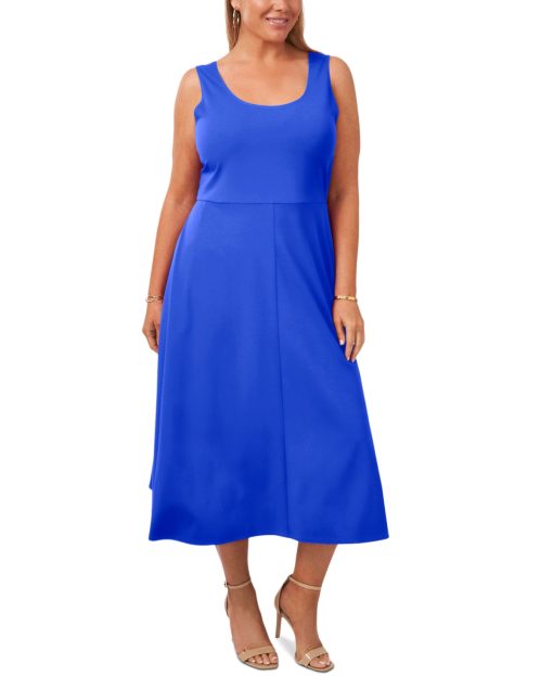 MSK Womens Plus Stretch Mid Calf MIDI Dress 2X