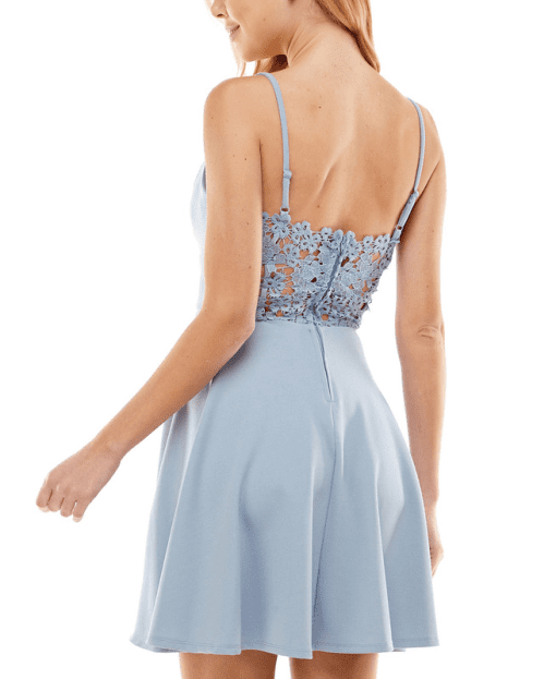 City Studios Juniors' Lace Back Fit & Flare Dress 5 - Image 2