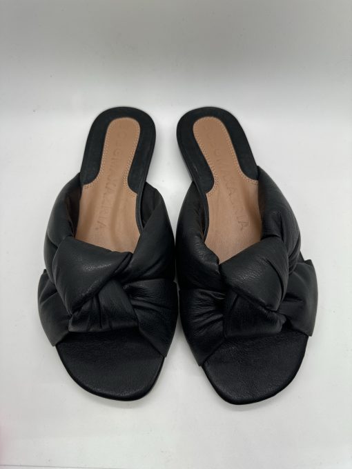 BCBGMAXAZRIA Tinsley Black Leather Slide Sandals Size 6.5 - Image 2