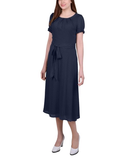 NY Collection Navy Midi Dress Petite Size Women's Dresses