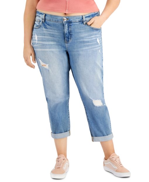 Celebrity Pink Plus Size Light Wash Distressed Jeans - 20