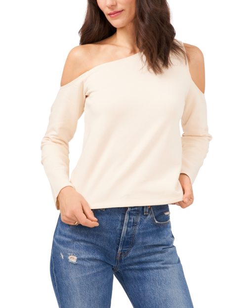 1.State Women's Asymetric Cold-Shoulder Blouse L