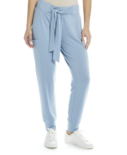 Weatherproof Vintage Blue Tie Waist Jogger Pants - L - Women's Sweatpants