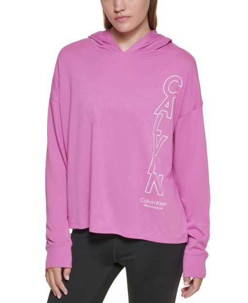 Calvin Klein Performance Pink Hoodie Top - Women's M - Activewear