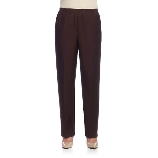 Alfred Dunner Women's Plus-Size Proportioned Medium Pant Brown 16W