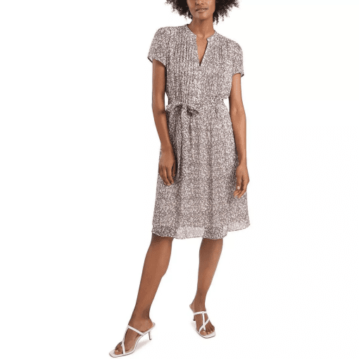 MSK Petites Womens Pintuck Midi Shirtdress Multi 12P - Image 2