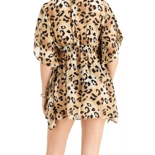 Miken Junior's Leopard Print Swim Cover Up Dress - Brown - Medium - Image 2