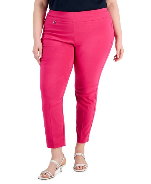 Alfani Plus Size Tummy-Control Pull-on Skinny Pants - Berry Haze 20W